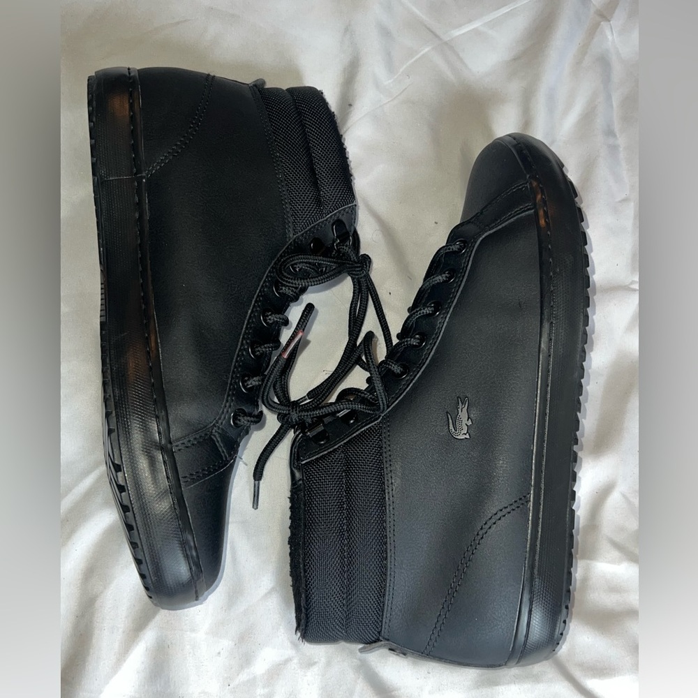 Lacoste high top fashion Black Men's water resistant shoes